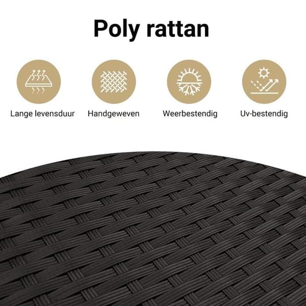 Maison Exclusive - Trädgårdsmöbler 9 delar med svarta kuddar i flätad plast