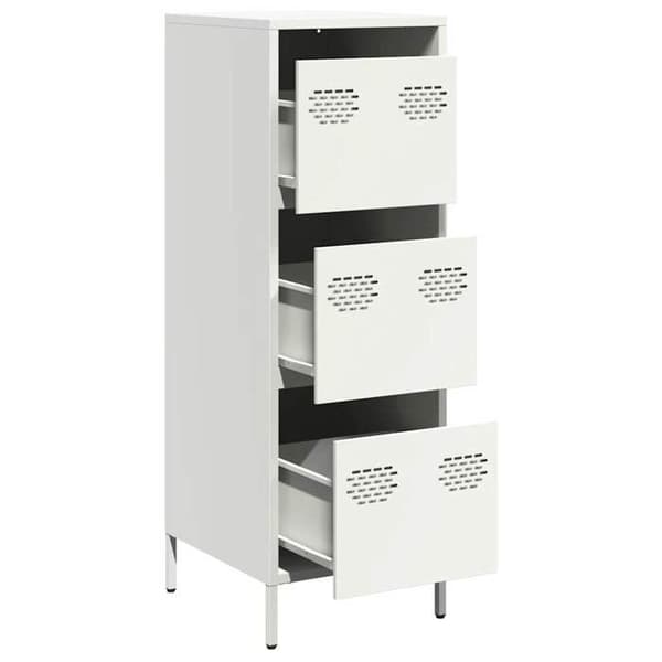 Maison Exclusive - Hvid buffet 39x35x103,5 cm stål Vit
