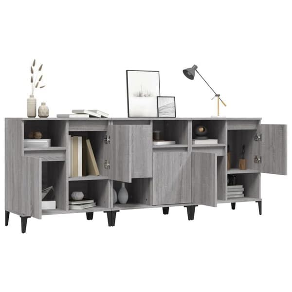 Maison Exclusive - Bufféer 3 st sonoma grå 60x35x70 cm ingenjörsträ