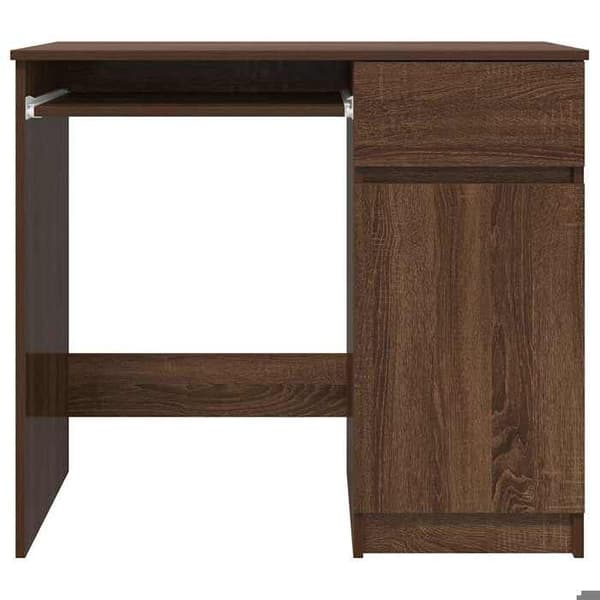 Maison Exclusive - Kontor i brunt egetræ 86x49x76 cm ingeniørtræ