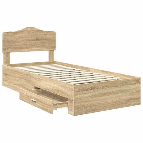 Maison Exclusive - Sängram Ek Sonoma 70 x 190 cm Ingenjörsträ