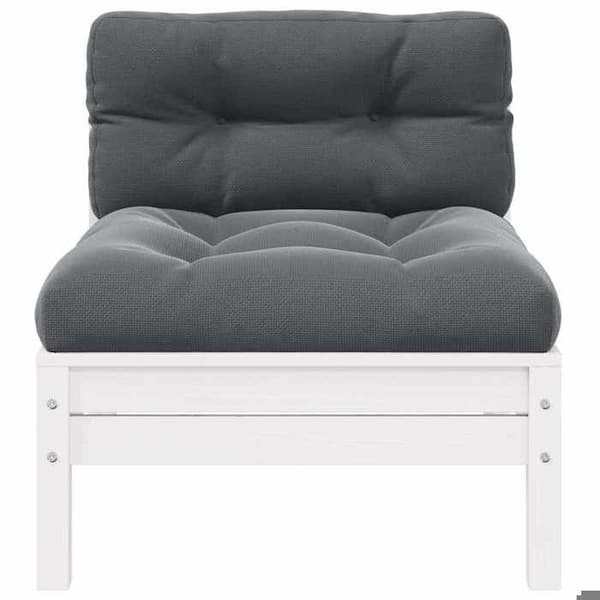 Central have-sofa - EKSKLUSIV HUS - Modulerbar - Massivt fyrretræ - Hvide puder - Udendørs Vit