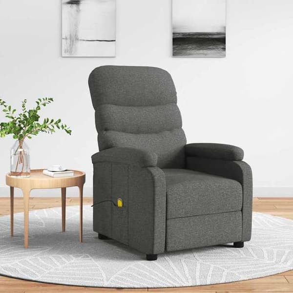 Maison Exclusive - Mörkgrå massagefåtölj i tyg Mörkgrå