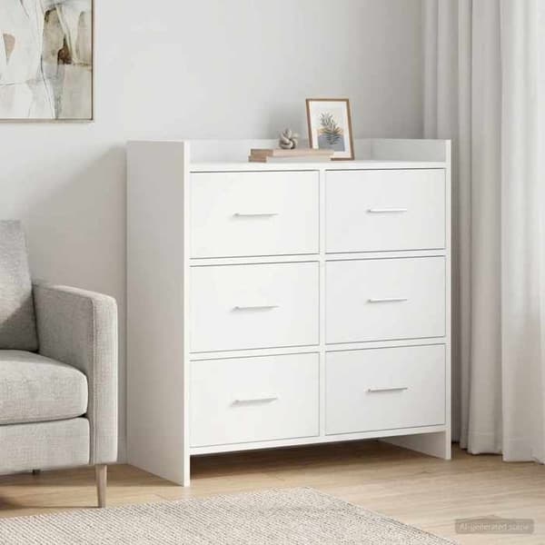 Maison Exclusive - Hvid Buffet 75 x 33 x 80 cm Ingeniørtræ