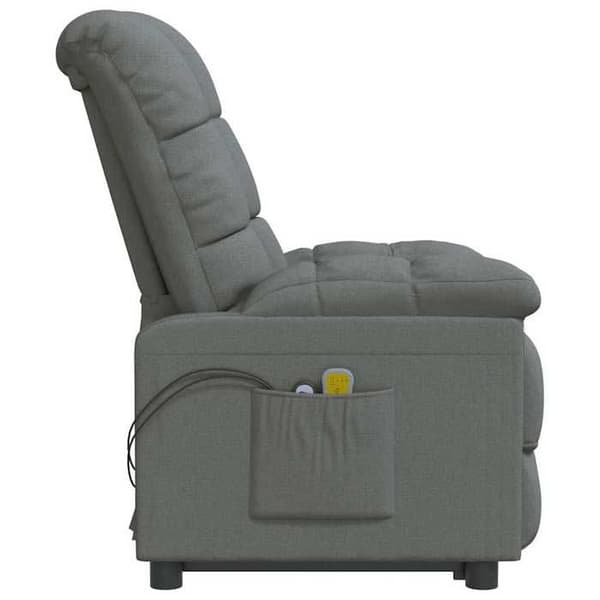 Elastisk massagefåtölj - EXKLUSIV HEM - Mörkgrå - Tyg - 3 lutande positioner - 6 massagepunkter Mörkgrå