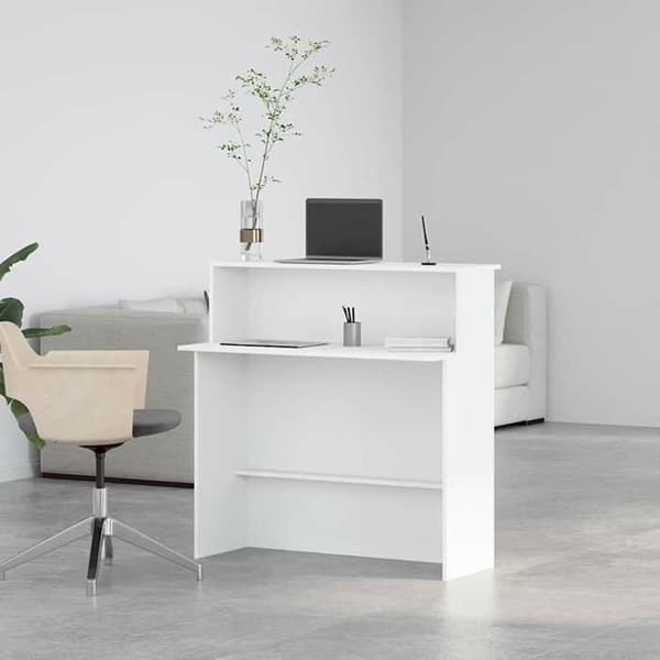 Maison Exclusive - Vit receptionsbord 100x50x103,5 cm Ingenjörsträ