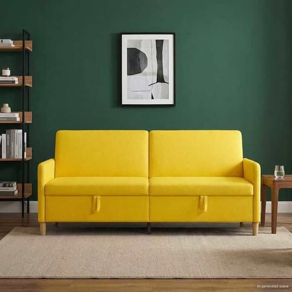 Maison Exclusive - Soffa med förvaring Ljusgul 192 x 78 x 87 cm Polyester