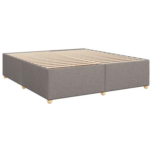 Maison Exclusive - Boxspring seng med madras Taupe 200 x 200 cm Stof