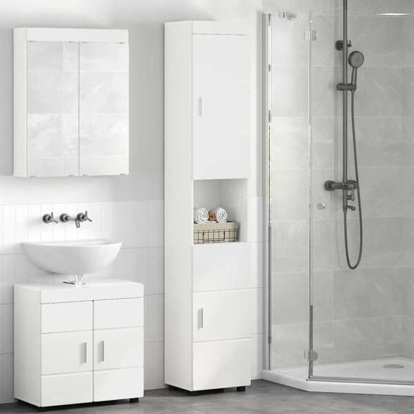 Maison Exclusive - Badrumsskåp Set TULUM Blank Vit Strålande vit