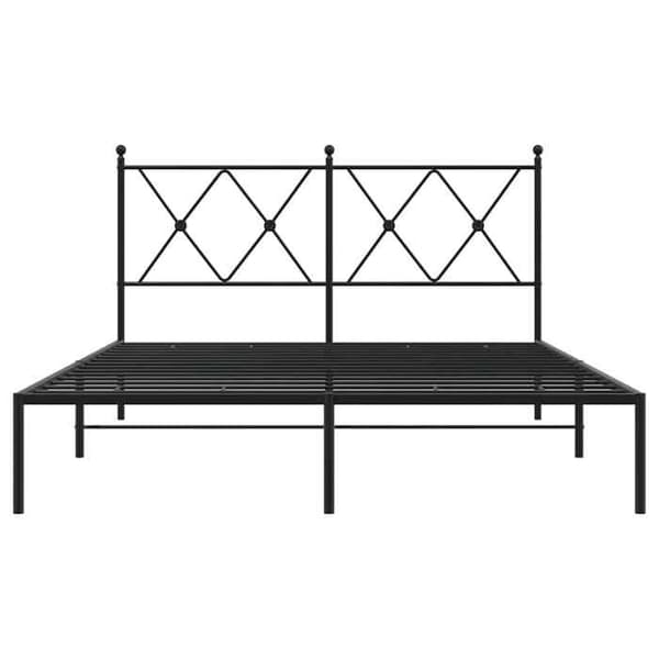 Maison Exclusive - Metal sengestel uden madras med sort hovedgærde 140x190cm