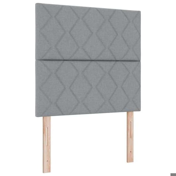 Sängram - EXKLUSIV HEM - 120 x 190 cm - Ljusgrå sammet - Förvaring - Lattenbotten Ljusgrått