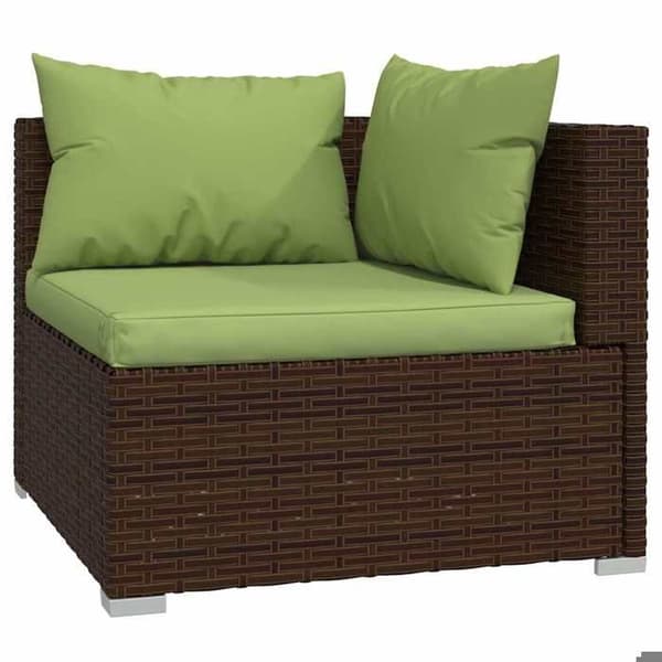 Maison Exclusive - Soffa 3 platser med kuddar Brun Flätad resin brun