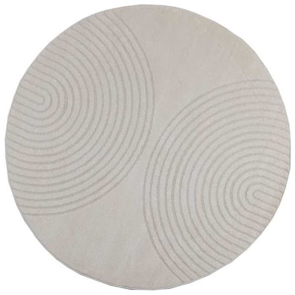 Maison Exclusive - Inomhusmatta GALATI Kräm Ø 120 CM Polyester