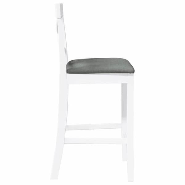 Maison Exclusive - Barstole med puder 2 stk hvid massiv gummitræ Vit