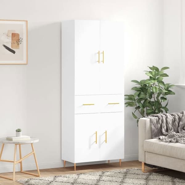 Maison Exclusive - Buffé hög Vit 69,5x34x180 cm Ingenjörsträ Vit