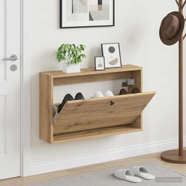 Maison Exclusive - Seinälle asennettava kenkäkaappi BREDA 71 x 17 x 43 cm