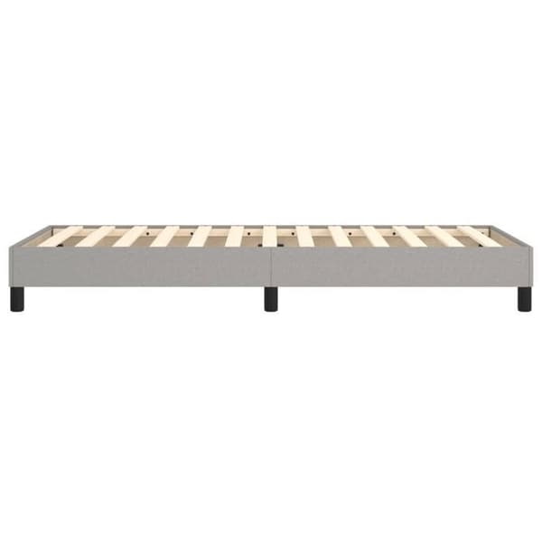 Maison Exclusive - Sängram med lameller ljusgrå 90x190 cm tyg ljusgrått