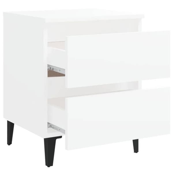 Maison Exclusive - Sängbord vit 40x35x50 cm ingenjörsträ Matt vit