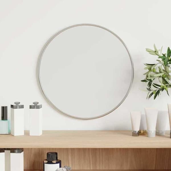 Maison Exclusive - Spegel väggmonterad Silver Ø 30 cm Rund