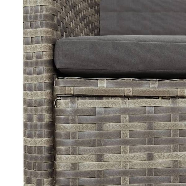 Maison Exclusive - 11-delt have spisebordssæt med grå puder i poly rattan Grå