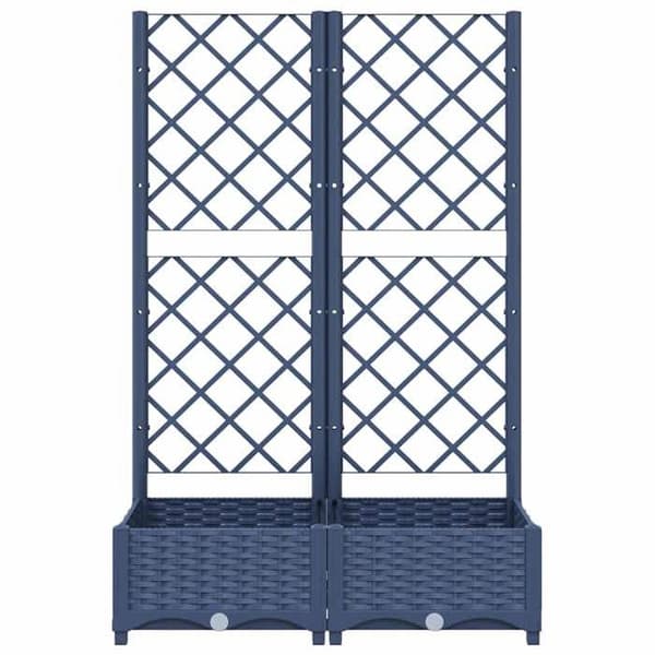Maison Exclusive - Havekasse med gitter Blå Grå 80x40x121,5 cm PP
