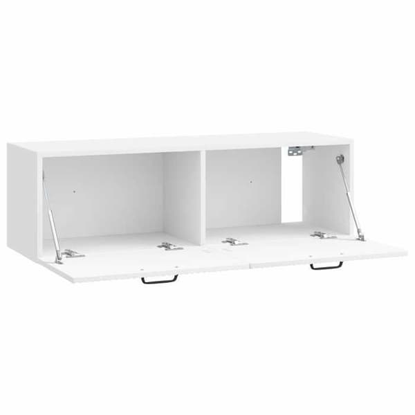 Maison Exclusive - Väggmonterad TV-möbel Väggmontering Vit glansig 98 x 31 x 30 cm