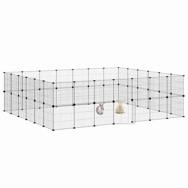 Maison Exclusive - Bur til kæledyr med 52 paneler og sort dør 245x210x70 cm