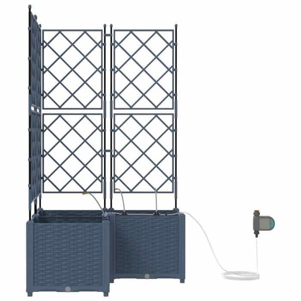 Jardinière - EXKLUSIVT HUS - 80 x 80 x 142 cm - Polypropen - Grå - Pack 3 stycken Grå
