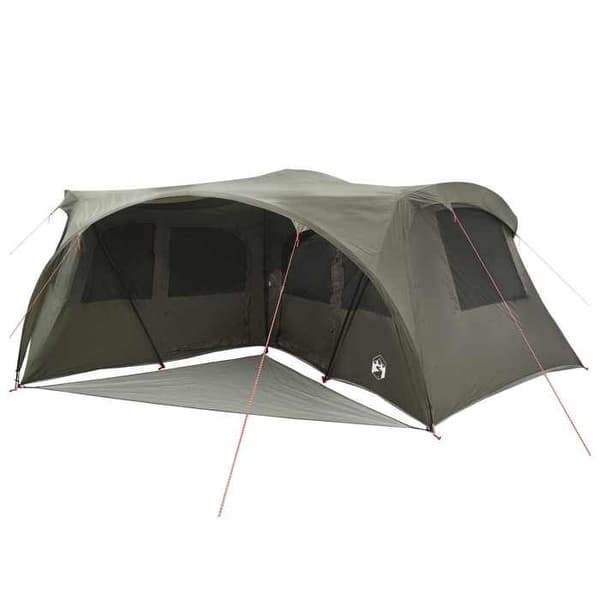 Familjetält - EXKLUSIVT HUS - Armégrön - 6 platser - Polyester 185T PU - 3 sovrum