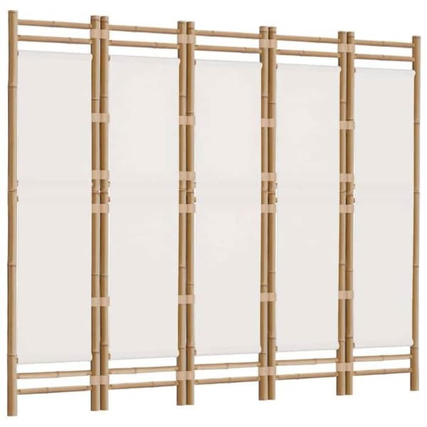 Maison Exclusive - Fällbar avskiljare 5 paneler 200 cm Bambus och tyg