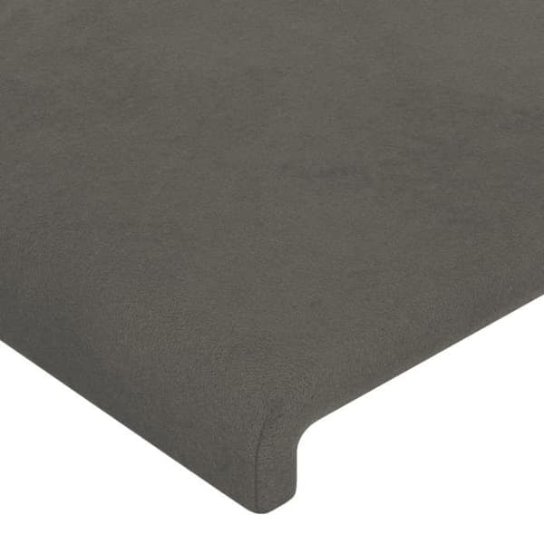 Maison Exclusive - LED-huvudgavel Mörkgrå 147x16x118/128 cm Sammet Mörkgrå