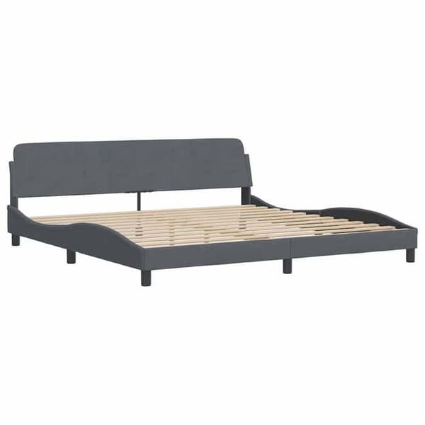 Maison Exclusive - Säng med Dover mörkgrå madrass 200x200 cm sammet