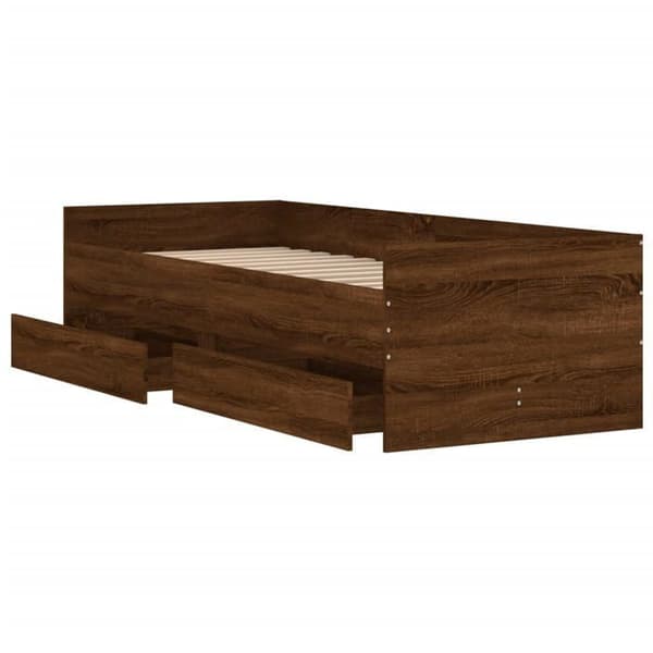 Maison Exclusive - Sengestel uden madras i brunt egetræ 75x190 cm