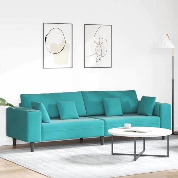 Maison Exclusive - Turkoosi Sohva 250 x 77 x 76 cm Sametti Turkos