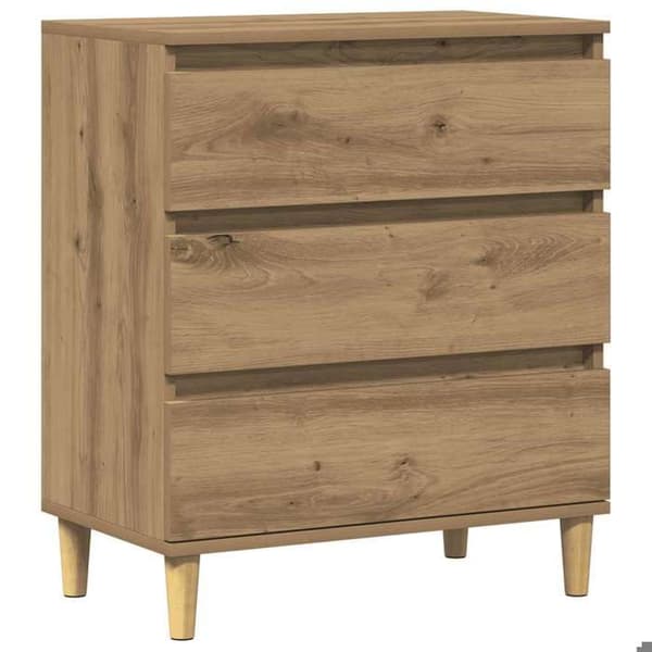 Maison Exclusive - Buffet i egetræ, håndlavet 60x35x70 cm, ingeniørtræ
