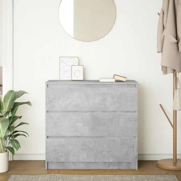 Maison Exclusive - Betonggrå buffé 80x35x76 cm ingenjörsträ