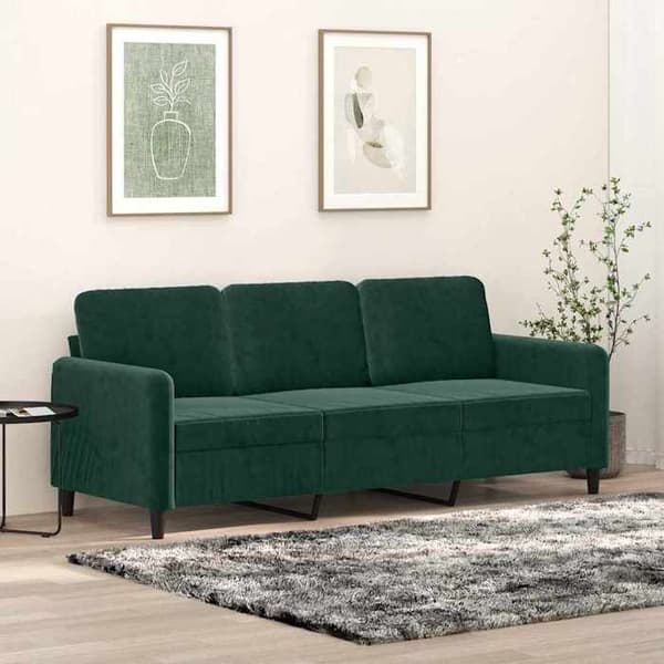 Maison Exclusive - Tummanvihreä 3-paikkainen sohva 180 cm Sametti