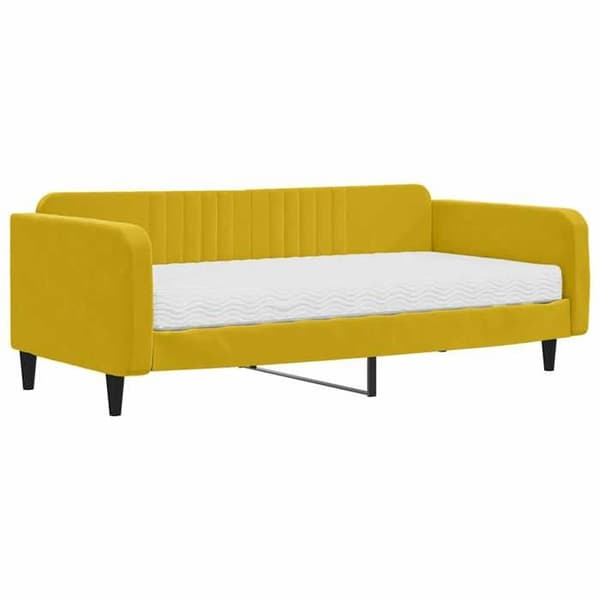 Maison Exclusive - Dagbed med gul madras 100x200 cm fløjl
