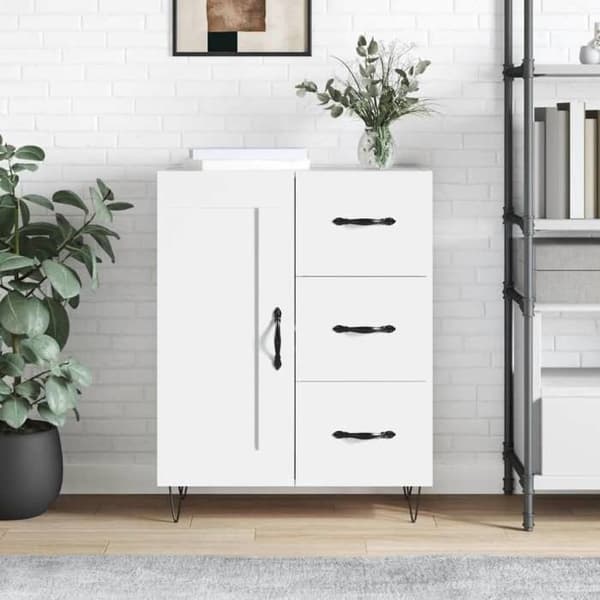 Maison Exclusive - Hvidt buffet 69,5x34x90 cm ingeniørtræ Vit