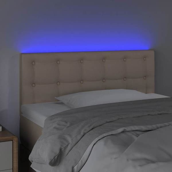 Maison Exclusive - LED Hovedgærde Cappuccino 100x5x78/88 cm Simil læder