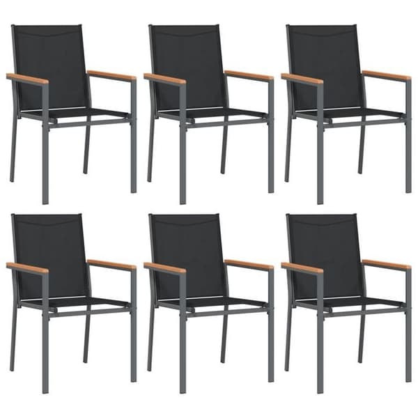 Maison Exclusive - Trädgårdsset 7 delar svart textilén och stål