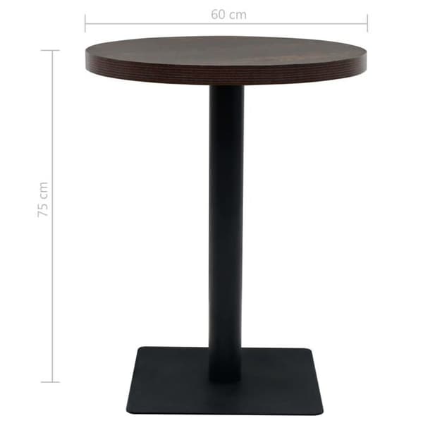 Maison Exclusive - Bistrobord MDF och stål Rund 60 x 75 cm Mörk ask
