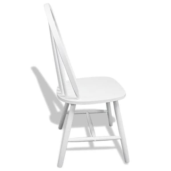Maison Exclusive - Spisestole sæt af 6 hvid solid gummitræ Matt vit