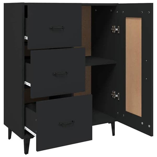 Maison Exclusive - Buffé Svart 69,5x34x90 cm Ingenjörsträ