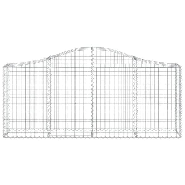 Maison Exclusive - Bågformade gabionkorgar 2 st 200x30x80/100 cm Galvaniserat stål silver-