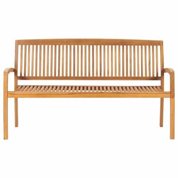 Havemøbler - Maison Exclusive - Massivt teaktræ - 159 cm - Stabelbare Trafärgad kudde
