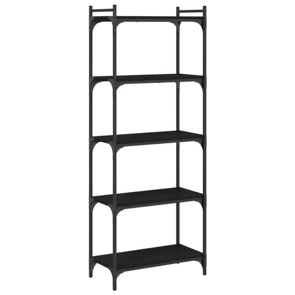 Maison Exclusive - Bibliotek i 5 niveauer sort 60x30x154 cm ingeniørtræ