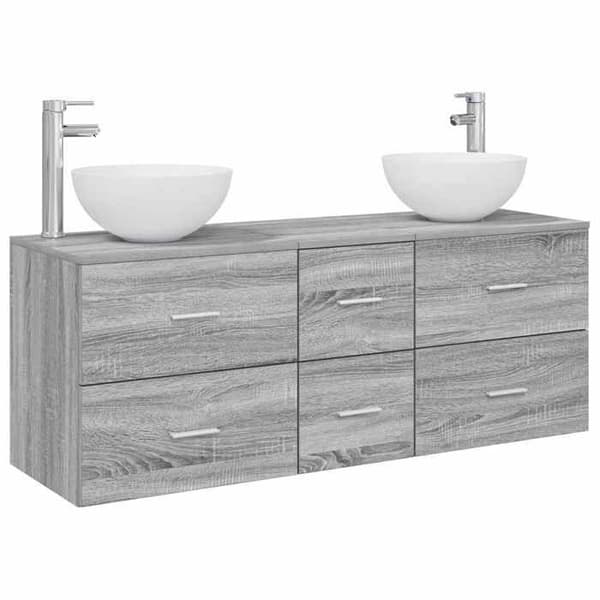 Maison Exclusive - 3-delars badrumsskåpset Sonoma grå Sonoma grå
