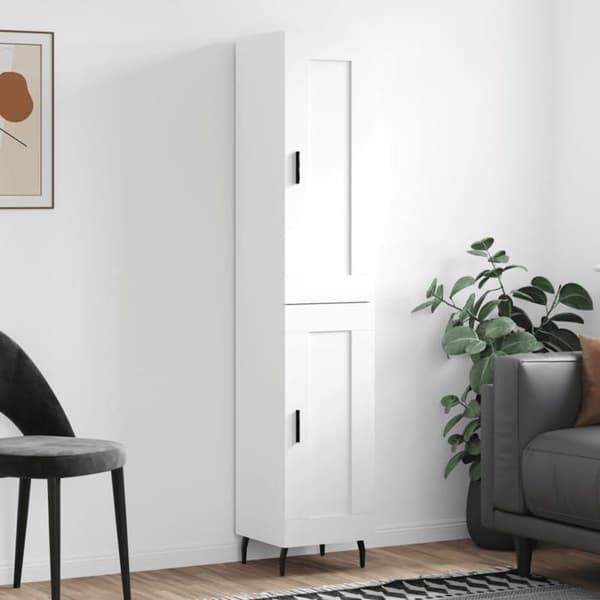 Maison Exclusive - Buffé hög Vit 34,5x34x180 cm Ingenjörsträ Vit