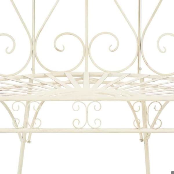 Maison Exclusive - 95 cm valkoista rautaa oleva puutarhapenkki